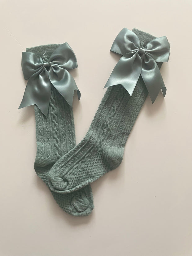 Infant sage green socks